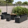 Ensemble de Canapé de Jardin 8 Pièces avec Coussins Noir Poly Rattan Acacia, Ensemble de Salle à Manger de Jardin 3 Pièces 3361944