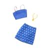 Barbie Fashion Checkered and Blue Doll Doll Clothes Accessories Ages HRH42 2-Pack Set, Dress-Up House, & Set, 3+, Pink,