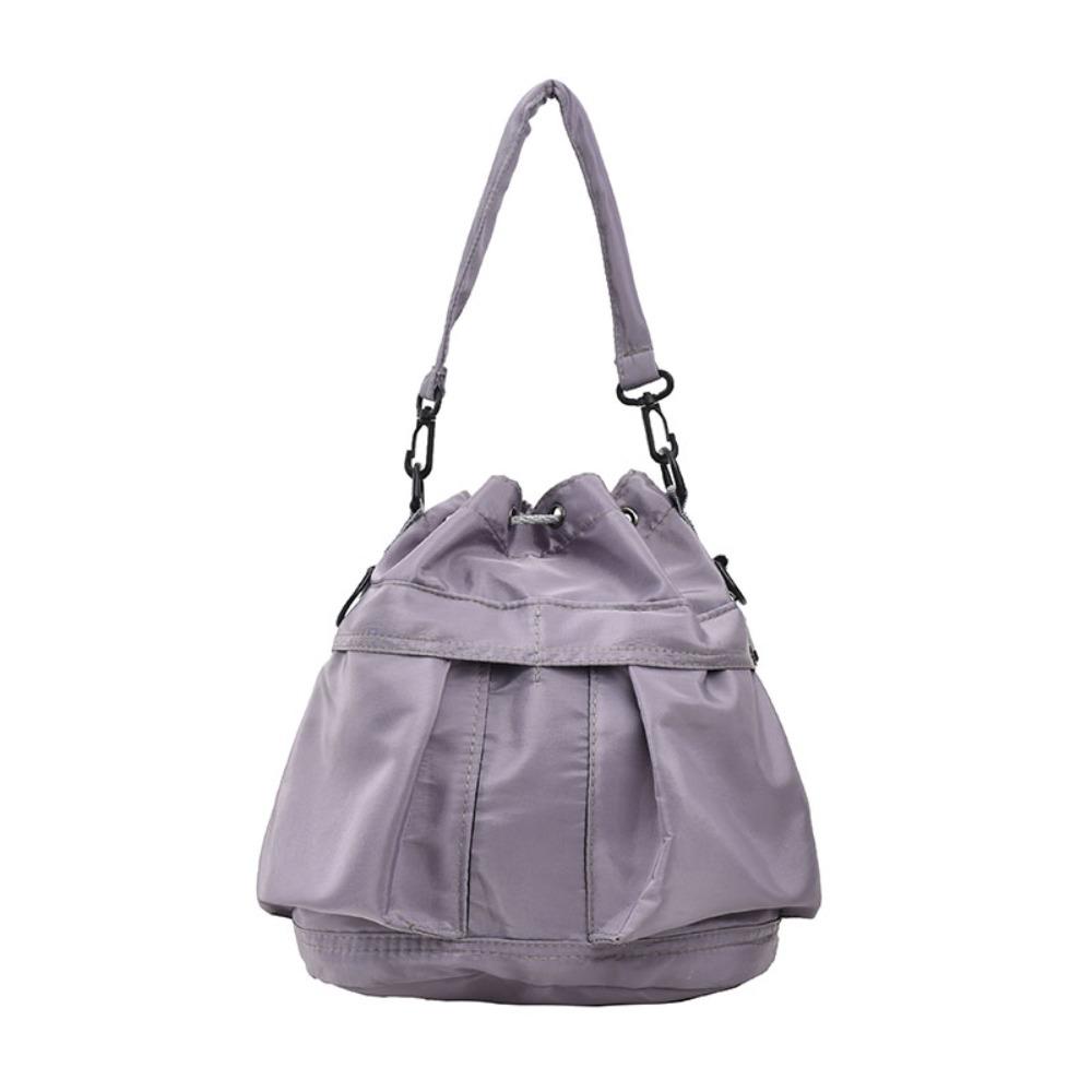 Casual Women Drawstring Bag Portable Solid Color Shoulder Bag Phone Crossbody Purse  Daily Use