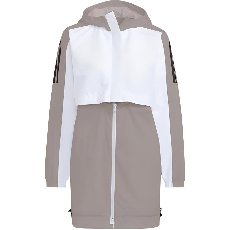 

Adidas Convertible двусторонняя полосатая куртка с капюшоном женская верхняя одежда белая HE9990 XL