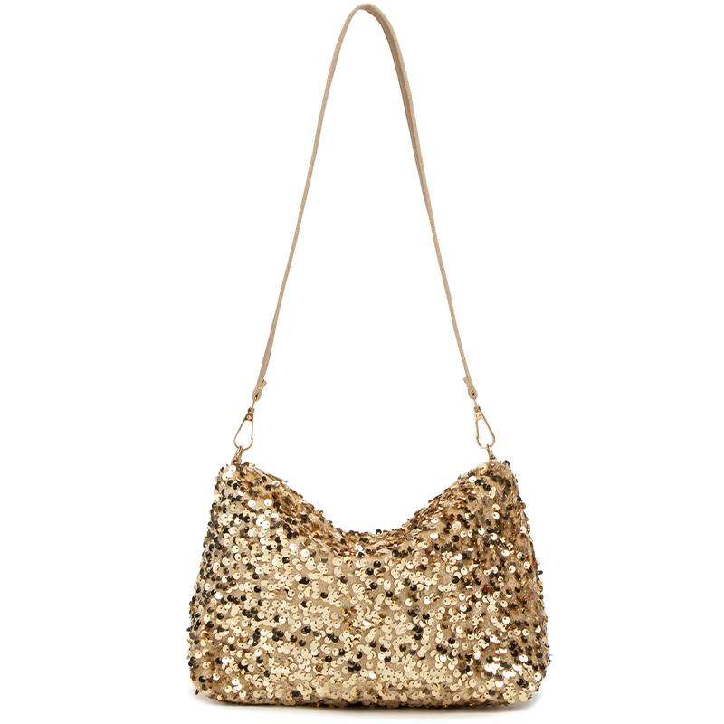 Pailletten Crossbody Tasche Damen Einfach INS Einfarbige Pailletten Umhängetasche Achseltasche Handytasche Abend Clutches Handtasche