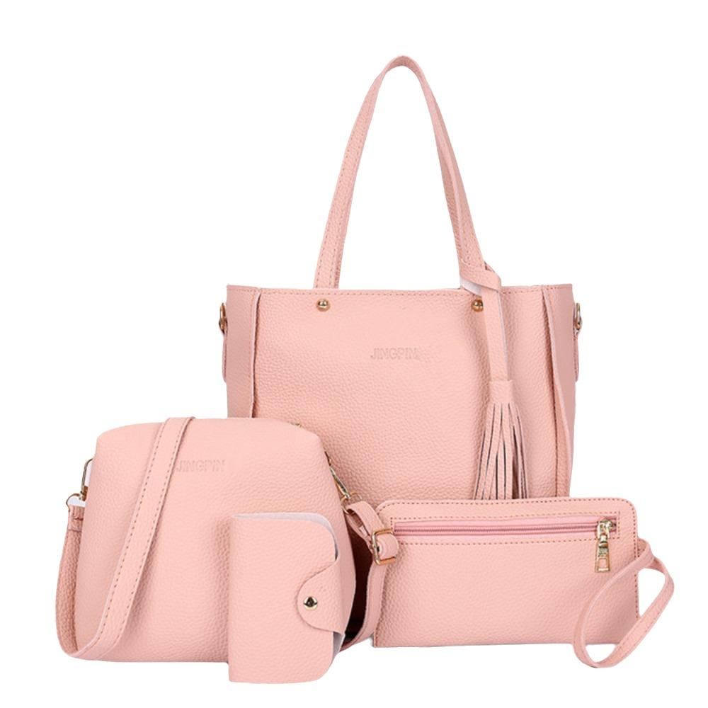 4pcs/set Tassel Women Crossbody Bag Large Capacity Handbag Fashion PU Leather Shoulder Bag  Travel