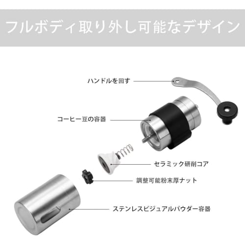 HXDWLKJ Small Mini Coffee Mill, Manual Coffee Grinder, Stainless Steel and Ceramic, Washable, Adjustable Grind Size, Portable Kitchen Grinding Tool Fo
