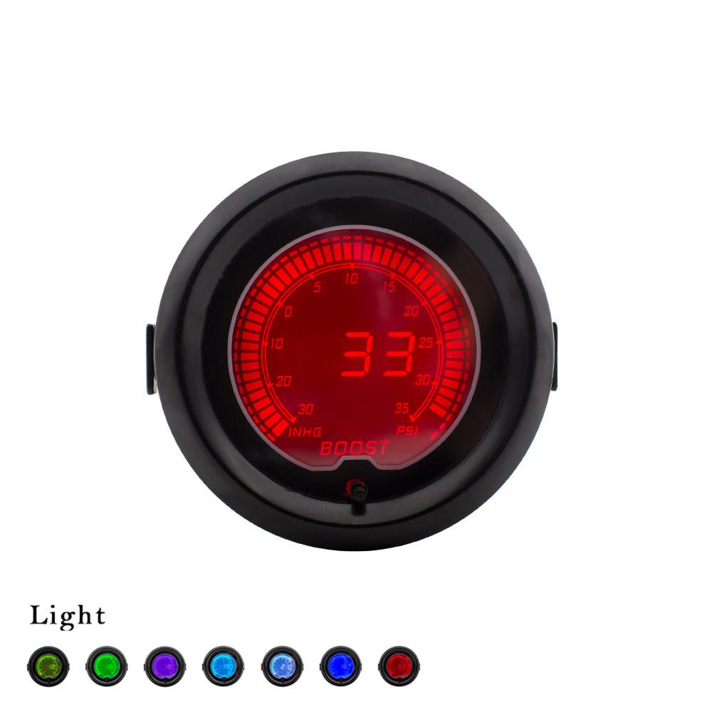 

2 52mm Car 7 Color LED Digital Turbo Boost Vacuum Pressure Gauge Meter 35 Psi
