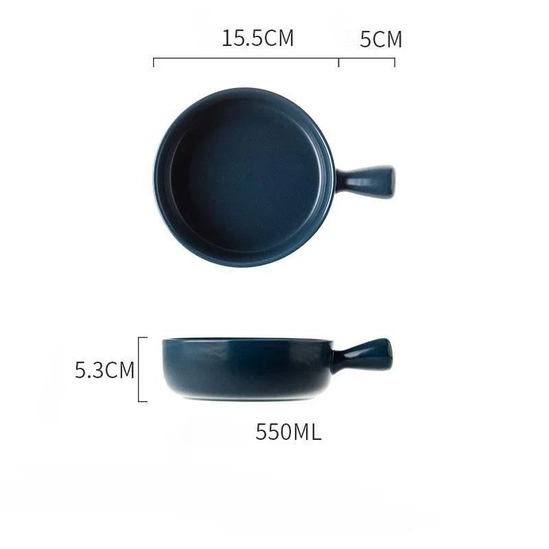 Covered Noodle Bowl Ceramic Dishes to Eat Simple Household Tableware Baking Baking Bowl Household Utensils for Kitchen Dishware