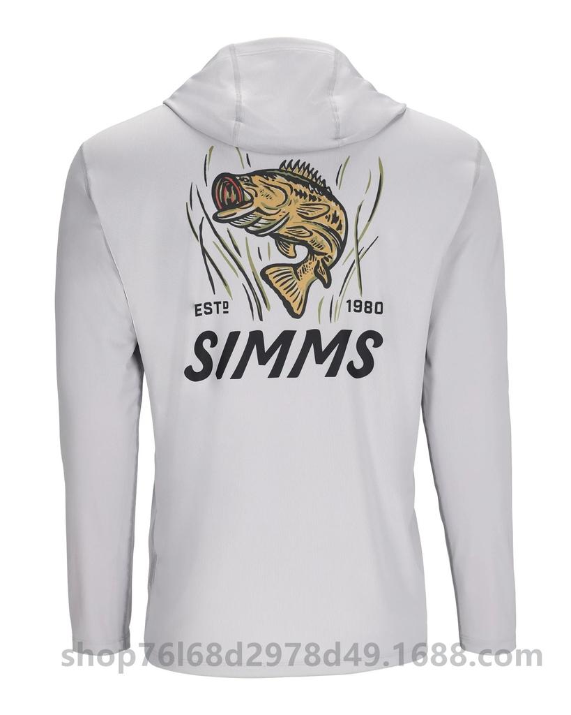 Cross-border SIMMS fishing suit UPF50 long-sleeved hoodie quick-drying breathable sunscreen clothes Luya outdoor T-shirt new