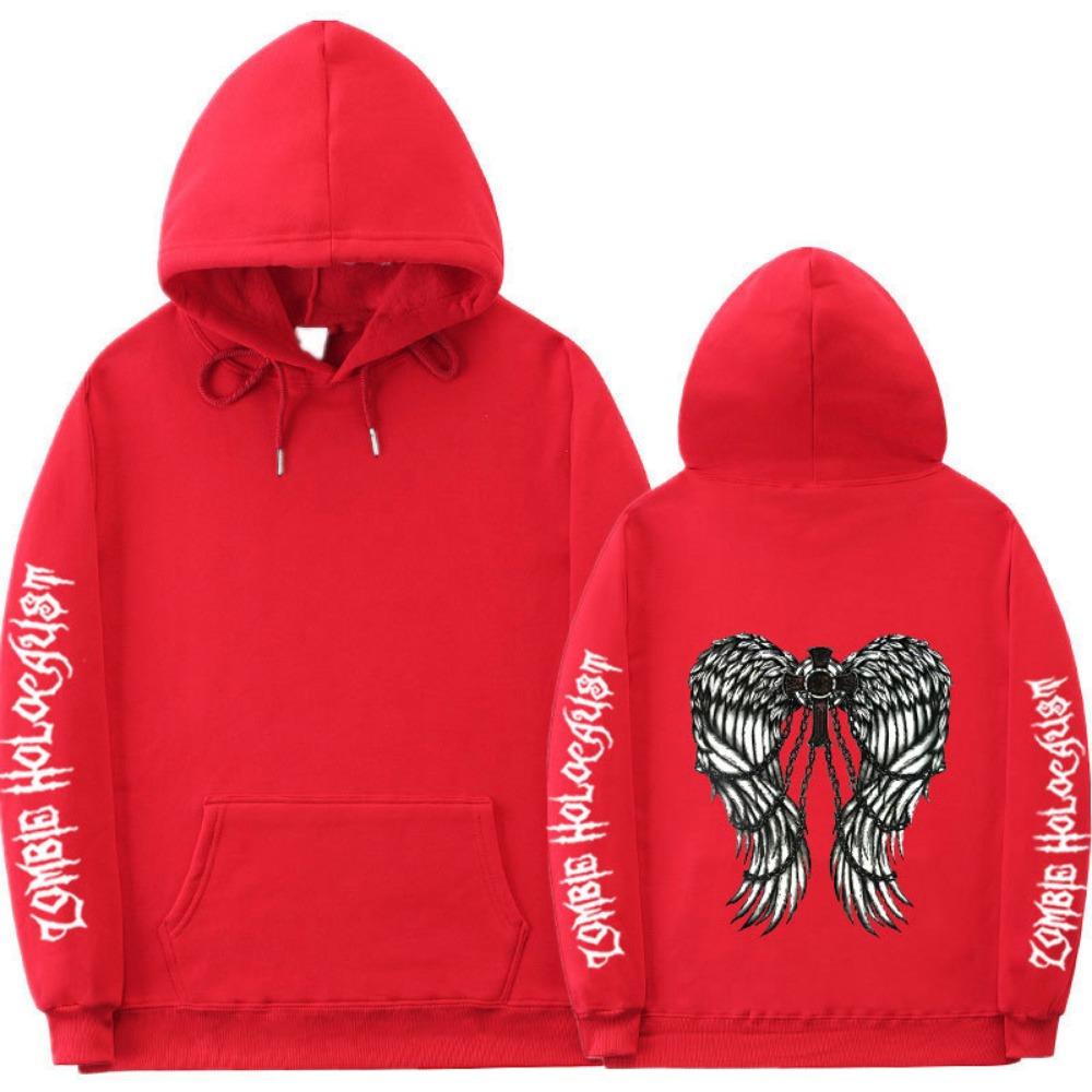 European and American Dark Style Hoodie with Ribbed Bottom for Men's and Women's Casual Sports Hoodie, Gothic Couple Harajuku Hoodie