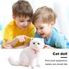 Realistic Sitting Cat Plush Toy with Collar Soft Fluffy PP Cotton Stuffed Kitten Animal Plushie Doll Home Decoration Kids Girlfriend Birthday Gift