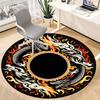 1PC Dragon Flame Circle Office Round Rug, Non slip, Soft and Durable Office Rug for Interior Decoration, Perfect for Office