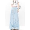 Blue Overalls Women's Dopamine New Summer Casual Quick-drying Straight Sports Wide-leg Pants