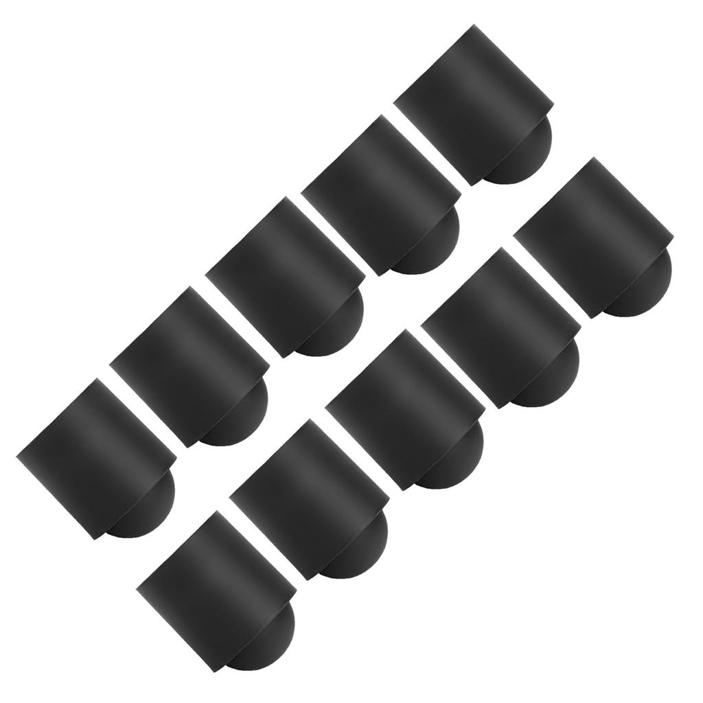 10pcs Pool Cue Tip Rubber Cover Billiards Cues Stick     Accessory (Black)