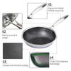 Factory Wholesale Black Nonstick Honeycomb Frying Pan Kitchen Portable Stainless Steel Fry Pan