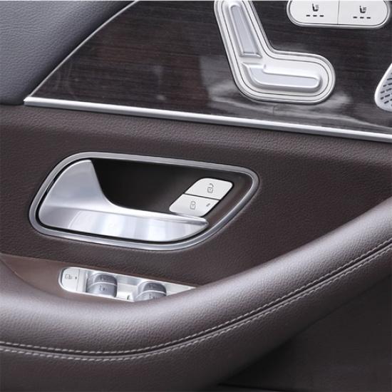 ABS Silver Door Lock Button Cover Trim For Benz A B GLB GLE GLS Class W177 +