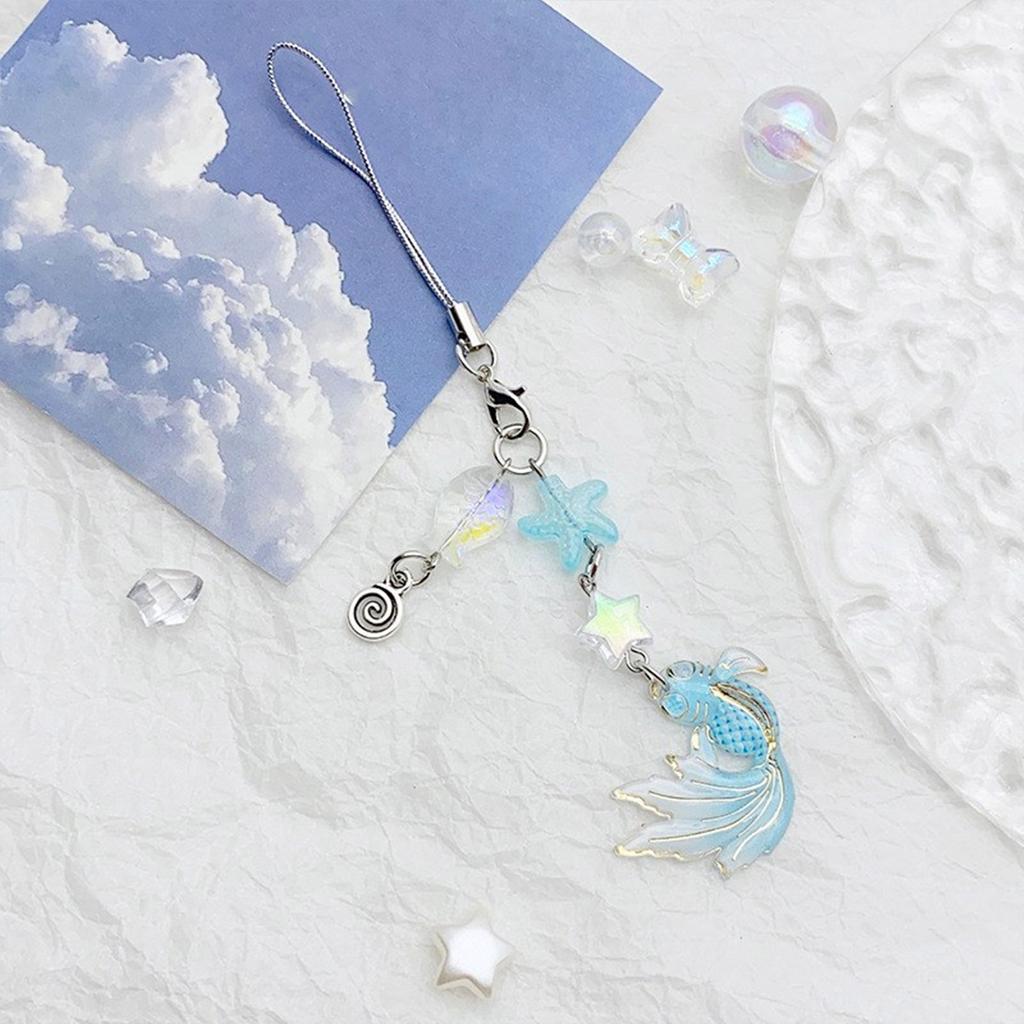 Fashionable Beaded Phone Pendant Keychain Ornament Keyring Phone Charm Chain Decorative Accessory for Bag and Purses