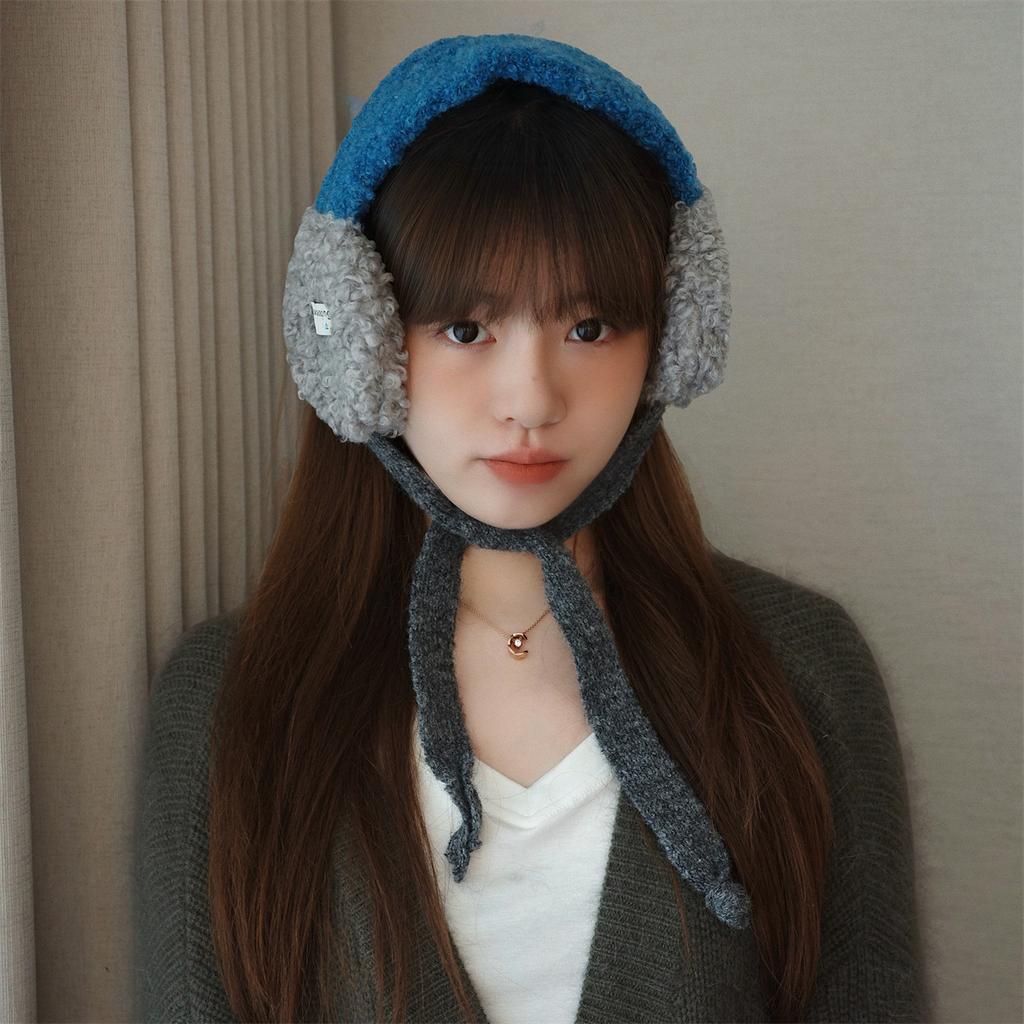 Versão coreana ins inverno novo protetores de orelha grossos, protetores de ouvido quentes, tiras de pelúcia femininas, protetores de orelha à prova de frio, protetores de ouvido para ciclismo