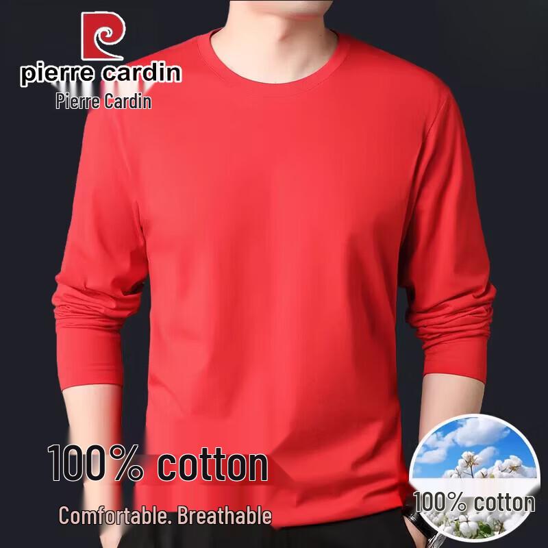 Pierre Cardin Men's Long-Sleeve Cotton T-Shirt