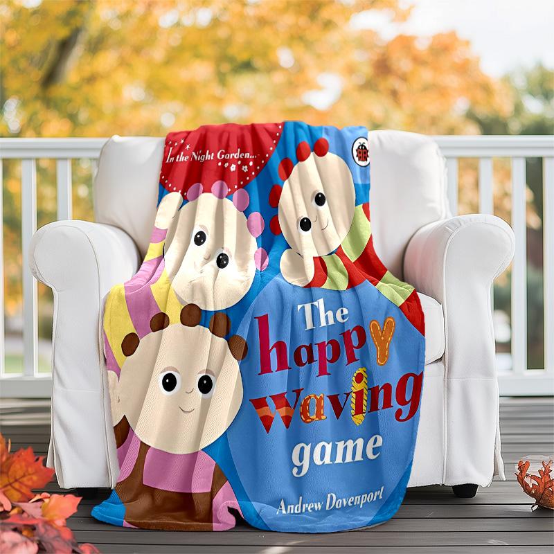 1pc In the Night Garden2 Theme Blanket - Digital Print, Polyester, Cozy for All Seasons, Perfect for Outdoor, Camping, and Travel