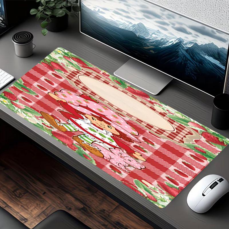 Musemat med jordbærkake-print, for tastaturunderlag, laptop PC-matte for kontor og hjemmebruk, skrivebordsdekorasjon, perfekt bursdagsgave til gamere