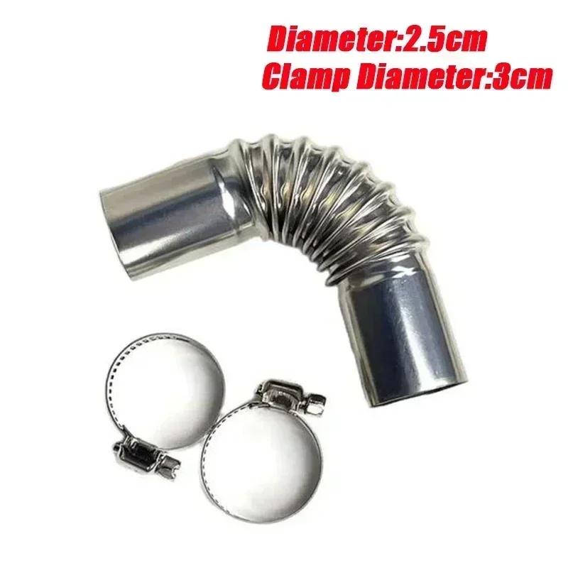

60-300cm Air Diesel Parking Heater Stainless Steel Exhaust Pipe Tube Vent Hose Elbow Connector Joiner W /Clamp For Car Amagi