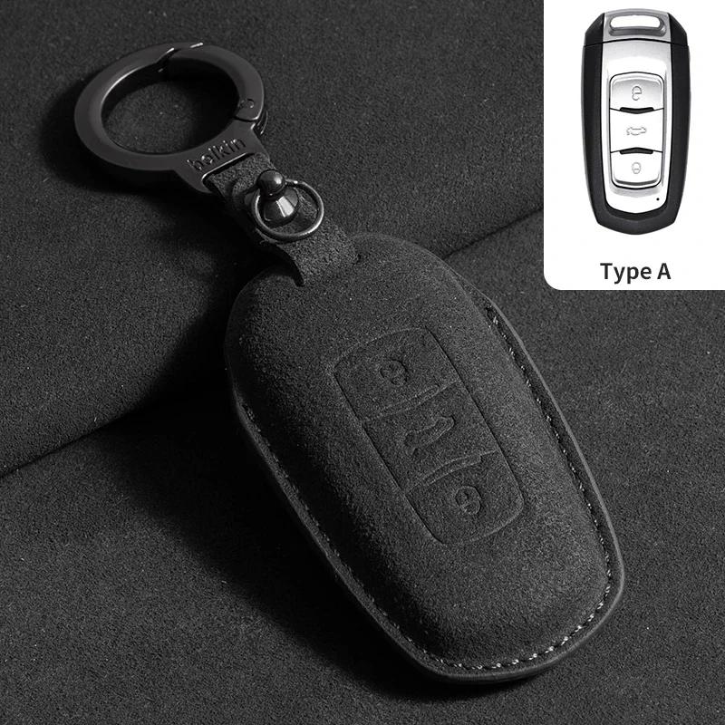 

Suede Car Key Case Cover Protector Shell For Geely Coolray X6 X7 EX7 2024 Geometry C Emgrand UV GT GC9 Auto Styling Fob Holder
