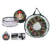 Transparent Holiday Decoration Organiser Bag With Reinforced Zippers Lightweight PVC Materials Wreath Protective Case
