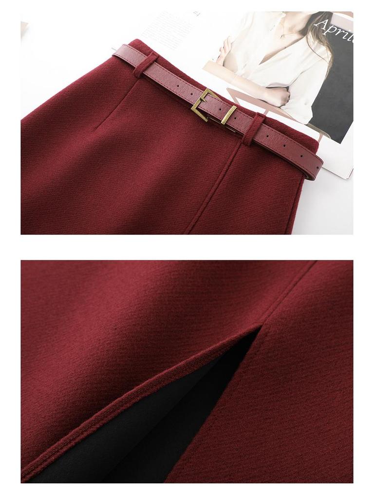 Woolen High-Waist A-Line Midi Skirt for Women - Winter 2025 Collection