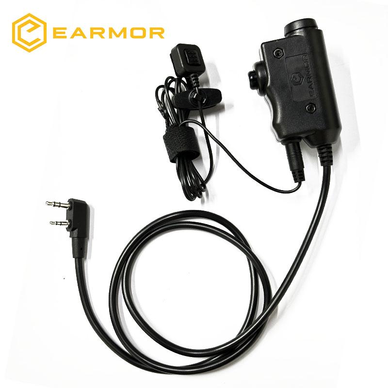 NEW EARMOR M11 SE Tactical Headset Anti Noise Headphones Communication Shooting Earmuff with EARMOR M11 PTT Adapter for Kenwood