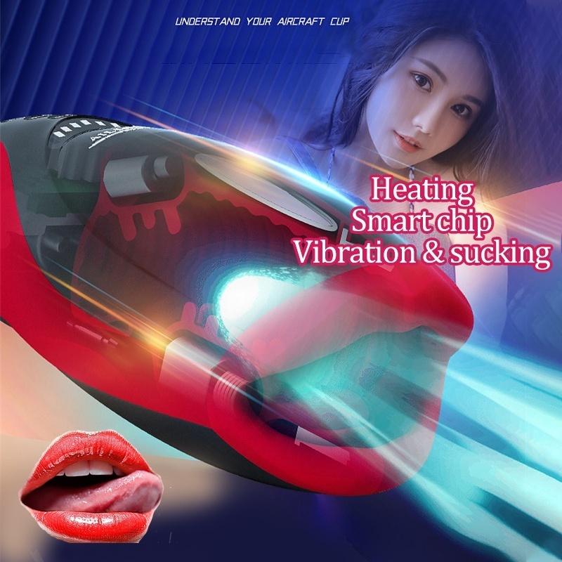 Male Masturbator Cup 3D Realistic Vagina Mouth Smart Vibrating Sucking Pump Pocket Pussy Oral Sex Toys