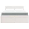 Cadre de lit avec matelas - Maison Exclusive - 120x200 cm - Bois pin massif blanc - 4 tiroirs