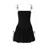 Sexy Women Vintage Solid Mini Dress Ball Gown Dresses U-Neck Sleeveless Summer Female Casual Dress Fashion Strap Dress