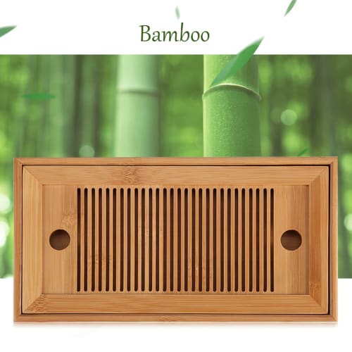 Acogedor Bamboo Tea Tray, Stylish Tea Ceremony Utensils, Water-Reservoir Type, 27*14*3cm