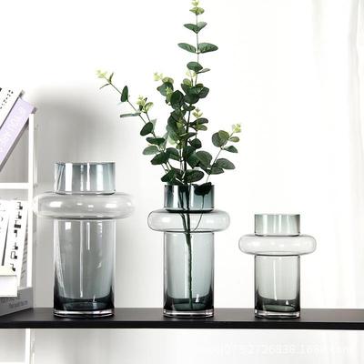 Skleněná váza v původní barvě: Jednoduchý moderní hydroponický aranžér květin pro Lucky Bamboo a dekoraci obývacího pokoje