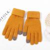 Students Windproof and Warm Korean Knitted Wool Gloves Simple Gloves Autumn and Winter Riding Warm and Velvet