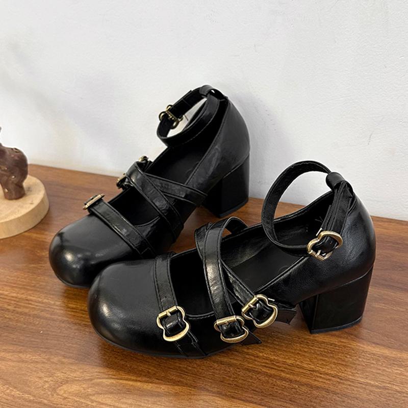 Fashion High Heels Women Mary Jance Shoes Fashion Dress Chunky Shoes Luxury Designer Elegant Pumps 2025 Autumn New Sexy Zapatos De Mujer