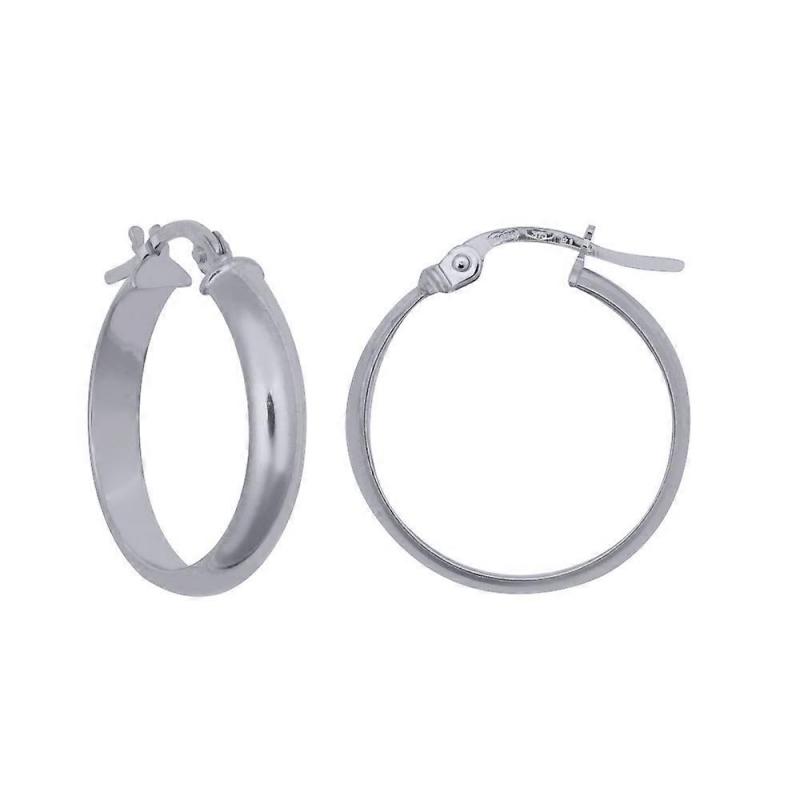 D-shaped Wedding Band Style 4mm Hoop Earrings 20mm
