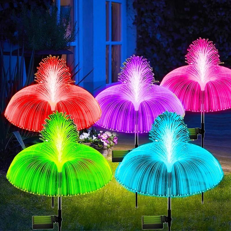 LED Solar Jellyfish Garden Lights Outdoor Waterproof Christmas Ornaments Yard Balcony Lawn Decoration Solar Powered Flowers Lamp