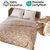 IRMA bedding set 160x200 cm - satin cotton, beige, plant pattern