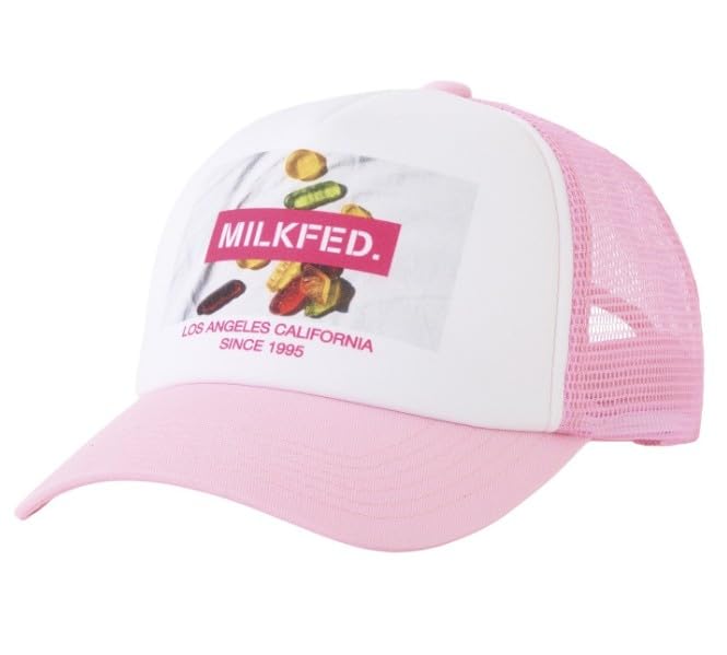 [Milkfed] SWEETS GRAPHIC PRINT MESH CAP for women, LtPINK