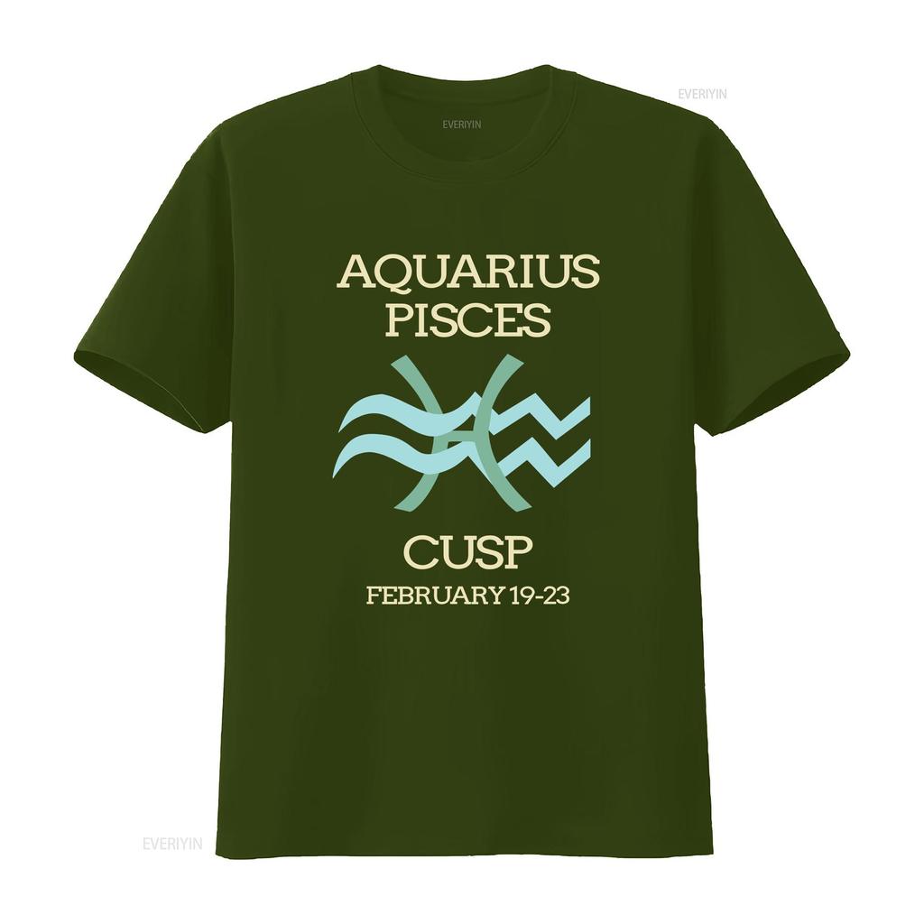 Aquarius Pisces Cusp Zodiac Horoscope T Shirt Vintage Soft Homme Unisex Stylish Fashion Streetwear Versatile Breathable