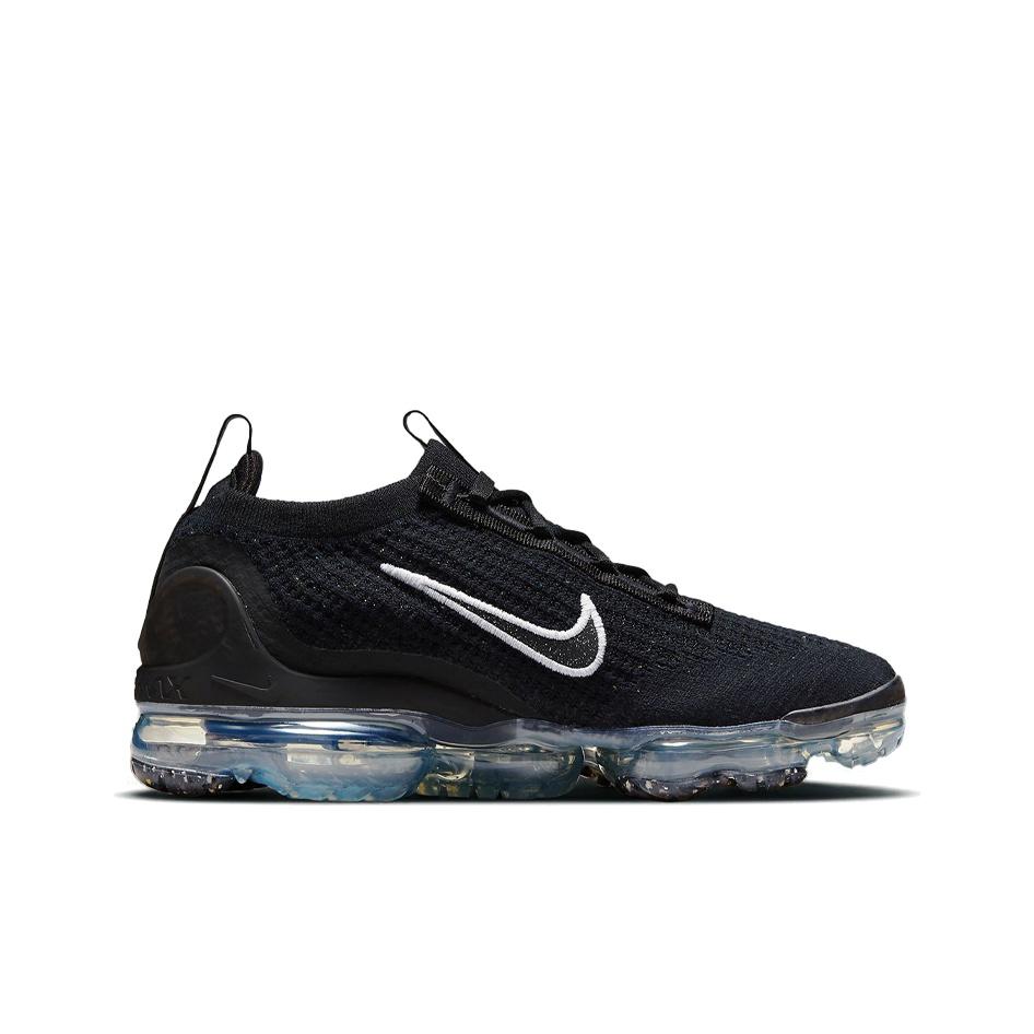 Nike Air VaporMax 2021 Flyknit Schwarz Gesprenkelt Damen Sneaker Metallic-Silber Weiß DC4112-002