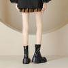 Small Girls Height-increasing Thick-soled Short Boots Women's Autumn and Winter Short Tube 7cm High-heeled Patent Leather Thick-heeled Thin Boots 