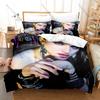 Madonna Duvet Cover + 2 Pillowcases, Queen of Pop Music Icon Print Bedding Set Soft Fabric Home Decor for Music Fans