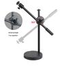 Adjustable Desktop Phone Stand with Rotating Dual Holder & Fill Light for Live Streaming