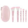 5Pcs Cute Compact Makeup Brush Set With Case Premium Brush for Flawless Foundation, Blush, Eyeshadow Application Beauty Tools
