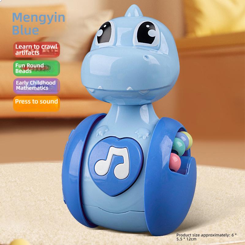 

Маленький олененок неваляшка детская развивающая игрушка для раннего обучения, успокаивающая мультяшная пищалка маленький динозаврик B65【Meng Yin Blue】Din