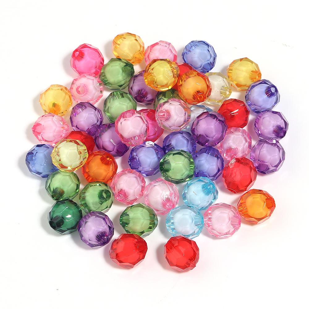 50pcs/lot Mixed Color Acrylic Beads Flower Oval Round Bucket Shape Loose Beads For DIY Bracelet Earrings Jewelry Accessories