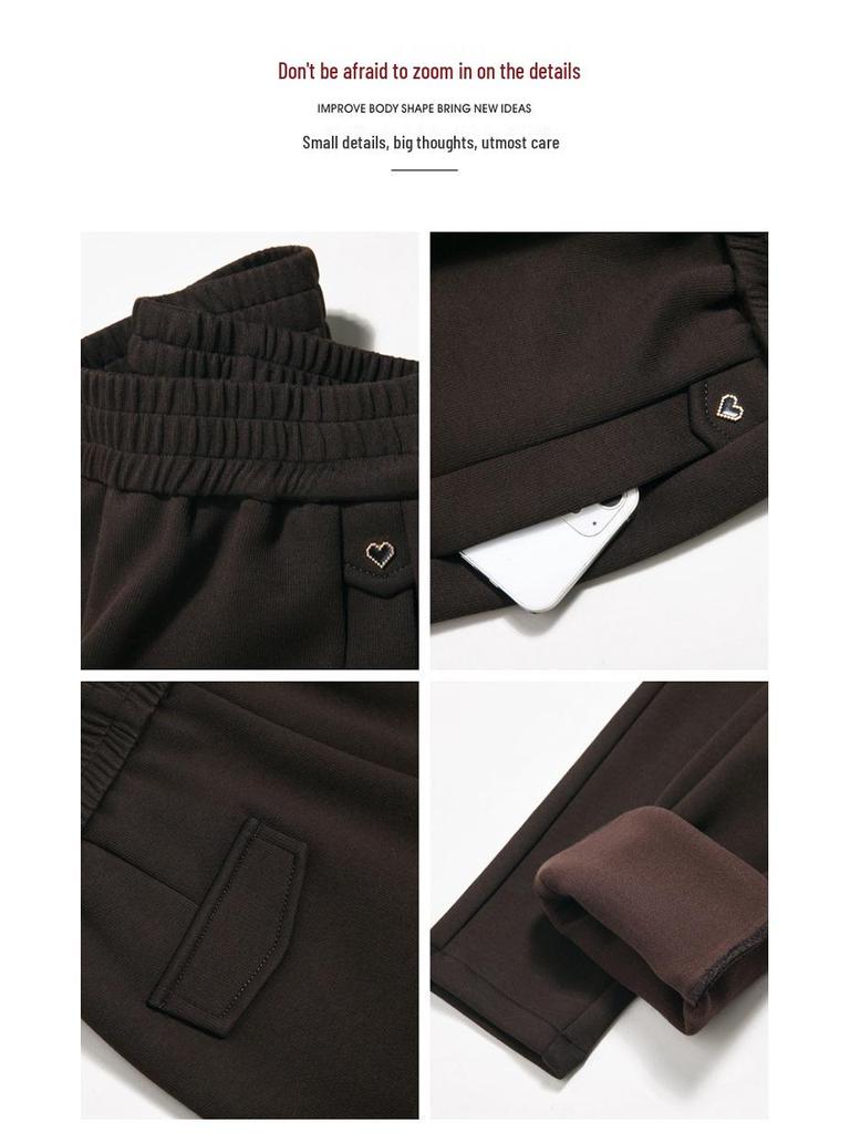 Fleece-Lined High Waist Loose Fit Women's Harem Pants for Middle-Aged and Elderly