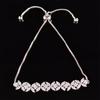 1PC Fashionable and Elegant Hydrangea Shape Synthetic Zircon Bracelet, Niche Design Adjustable Super Flash Synthetic Zircon Jewelry Versatile Bracelet