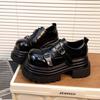 2025 spring sweet and cool platform loafers women's new versatile retro British college style small leather shoes increase height