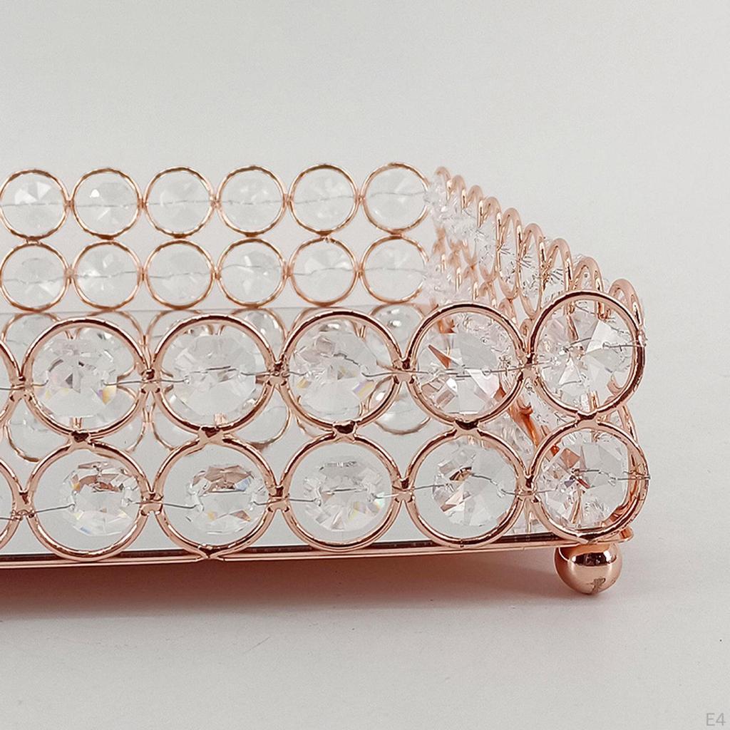 Decorative Mirrored Fruit Tray Holder, Food Storage Display Panel Vanity for Wedding Restaurant